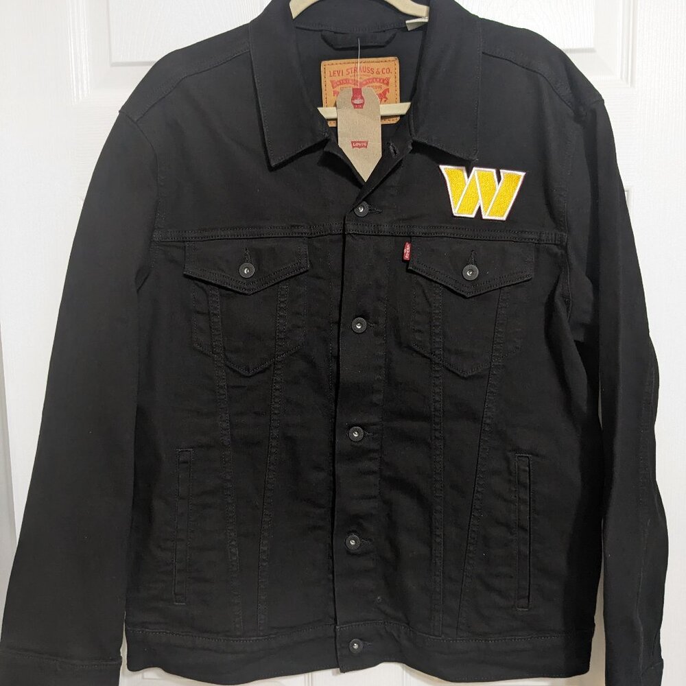 Levi's Washington Commanders Redskins Black Denim Jacket Men's XL NWT